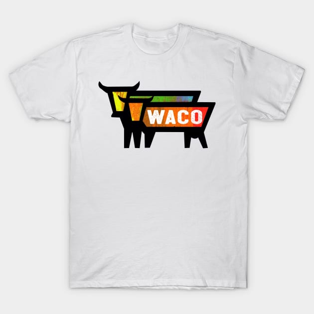 Waco Texas Travel Vintage Cows Bulls T-Shirt by TravelTime